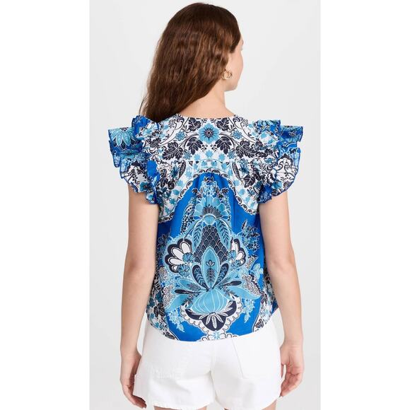 NWT Anthropologie Love the Label 'Clemintine' Short Flutter Sleeve Top Size XS - Picture 6 of 6